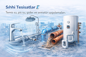 Sıhhi tesisat – temiz su, pis su, gider ve armatür uygulamaları